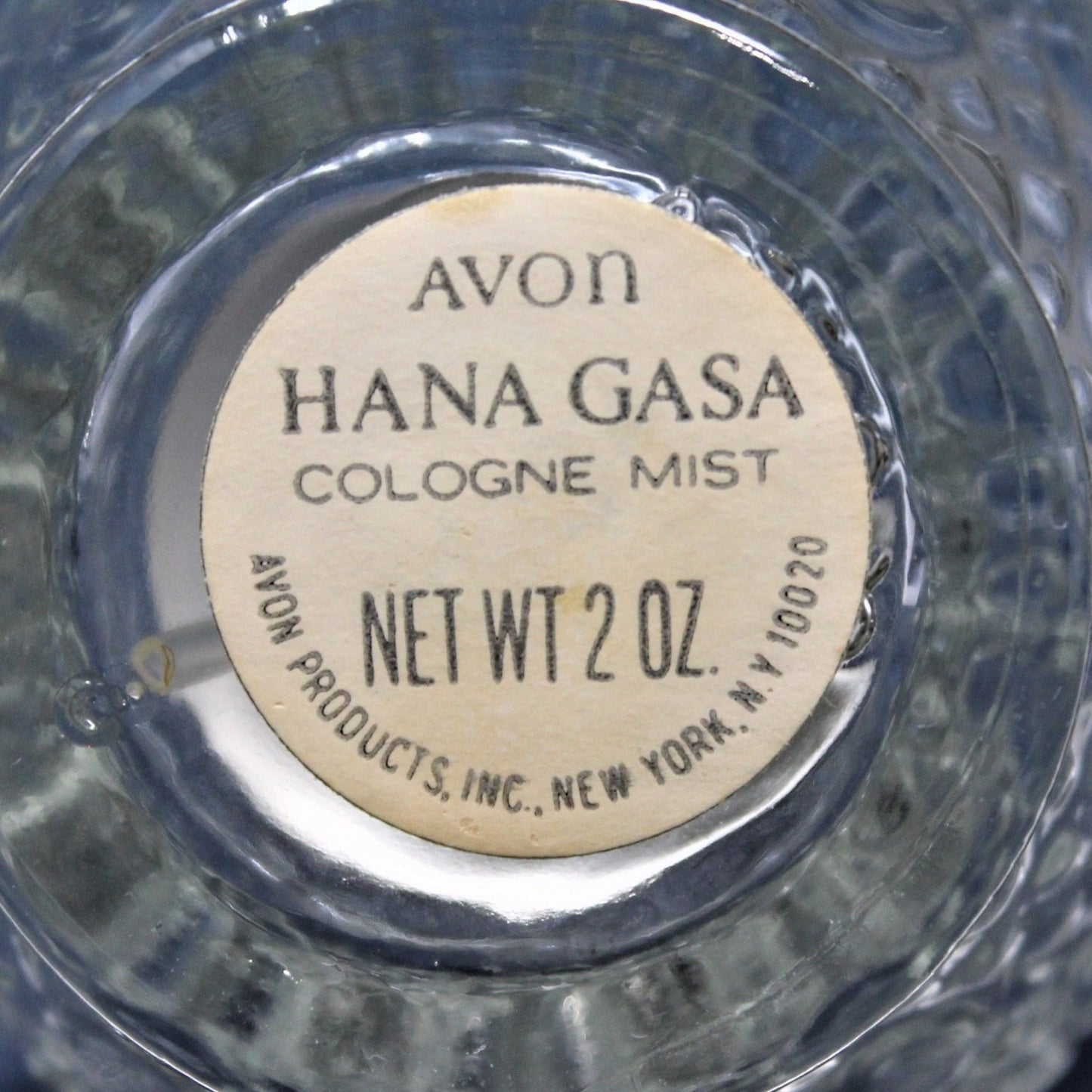 Perfume Bottle, Avon, Hana Gasa Spray Glass & Metal Top, Vintage