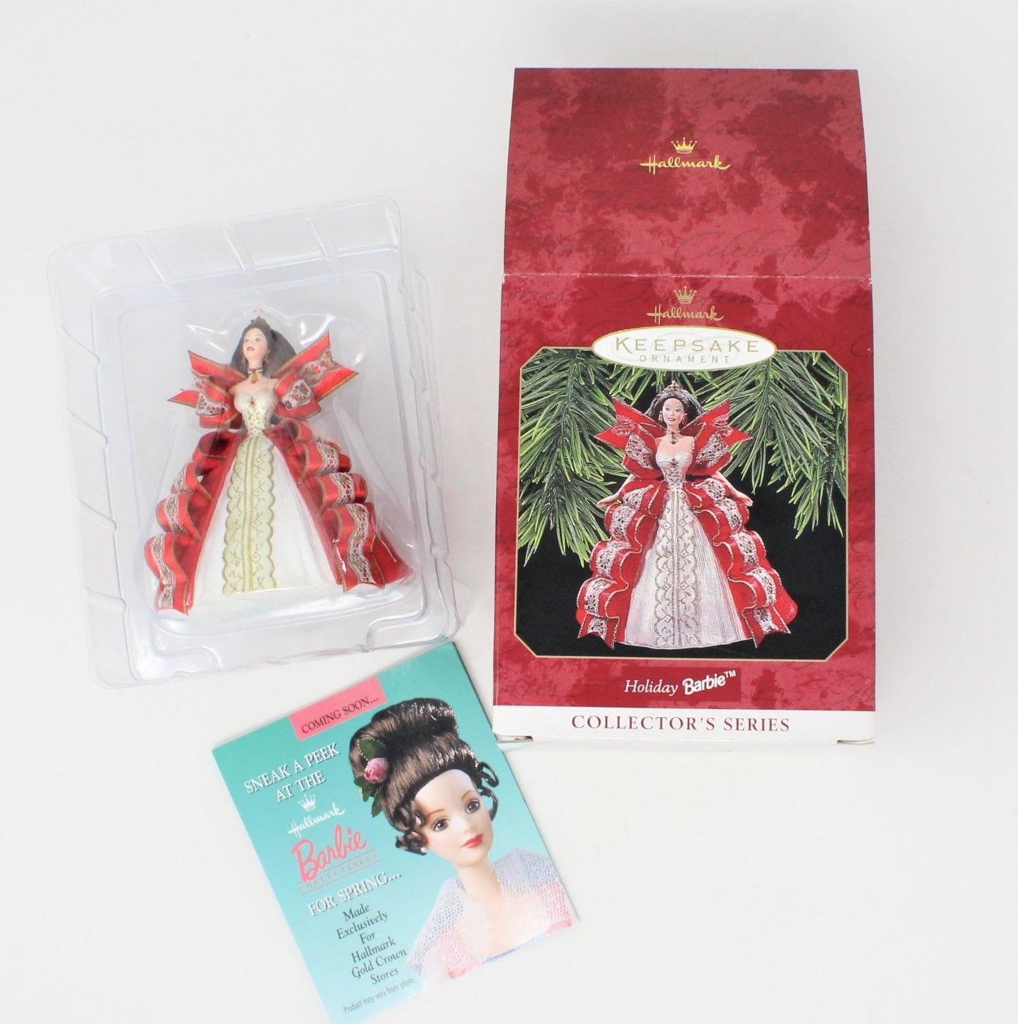 Ornament, Hallmark, Holiday Barbie #5, Red Dress, 1997