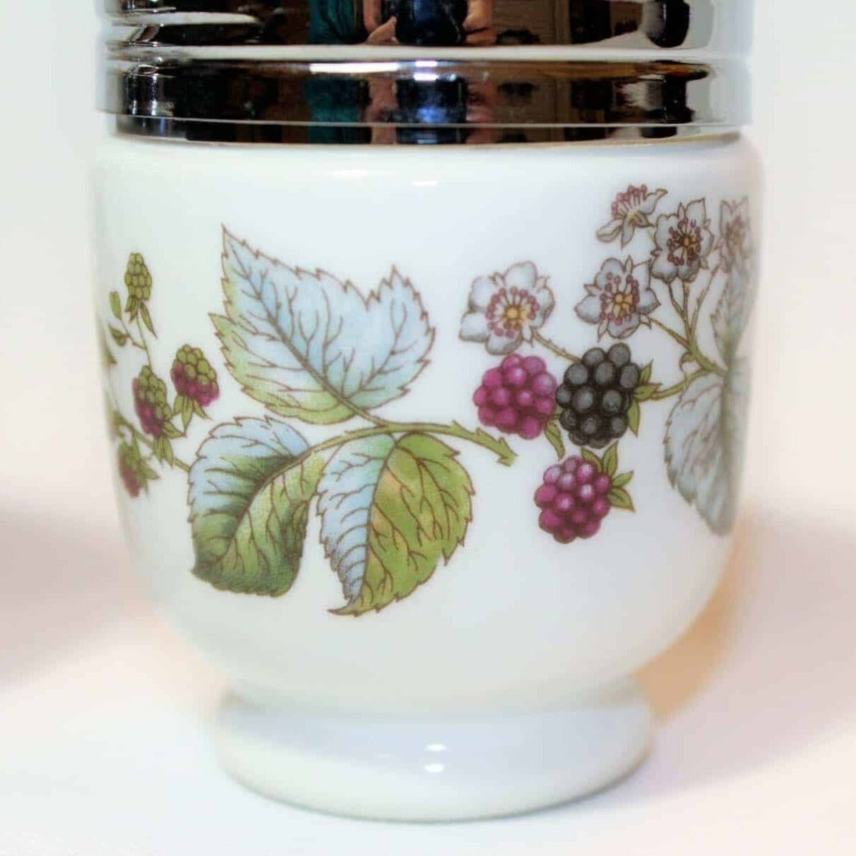 Vintage Royal Worcester Egg Coddler Grape Motif England Porcelain