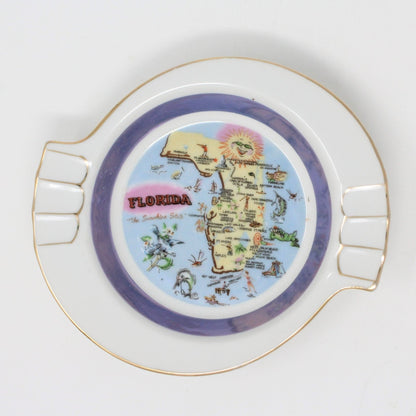 Souvenir Ashtray, Florida Map 1950's