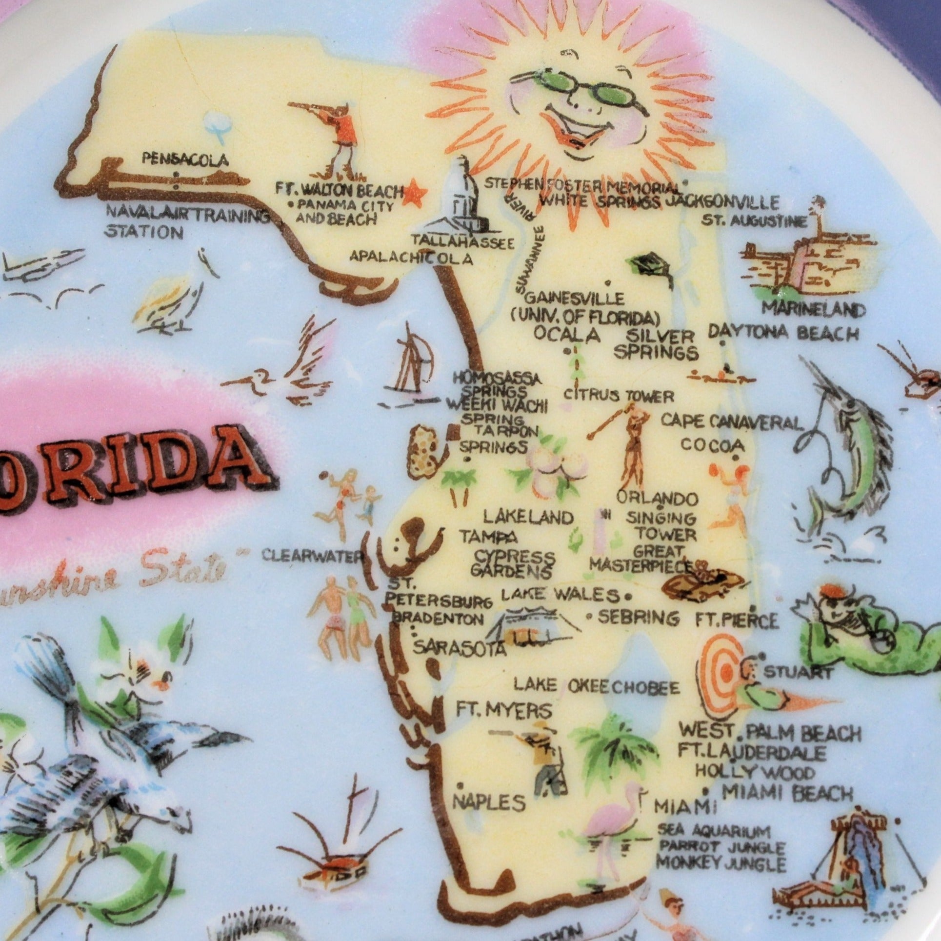 Japan Import Ashtray, Florida Souvenir 1950's