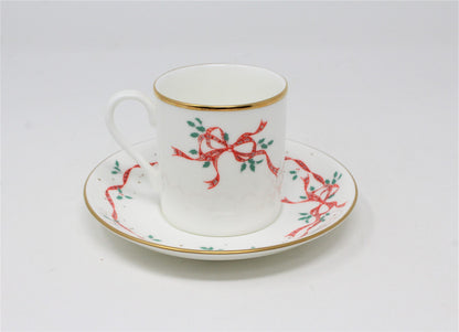 Demitasse & Saucer, Mikasa, Christmas Cheer, Bone China, Vintage, SOLD