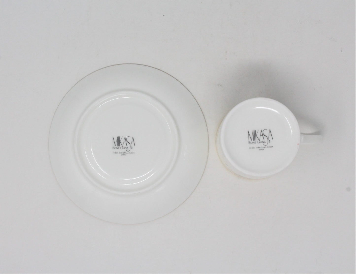 Demitasse & Saucer, Mikasa, Christmas Cheer, Bone China, Vintage, SOLD