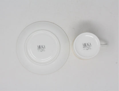 Demitasse & Saucer, Mikasa, Christmas Cheer, Bone China, Vintage, SOLD