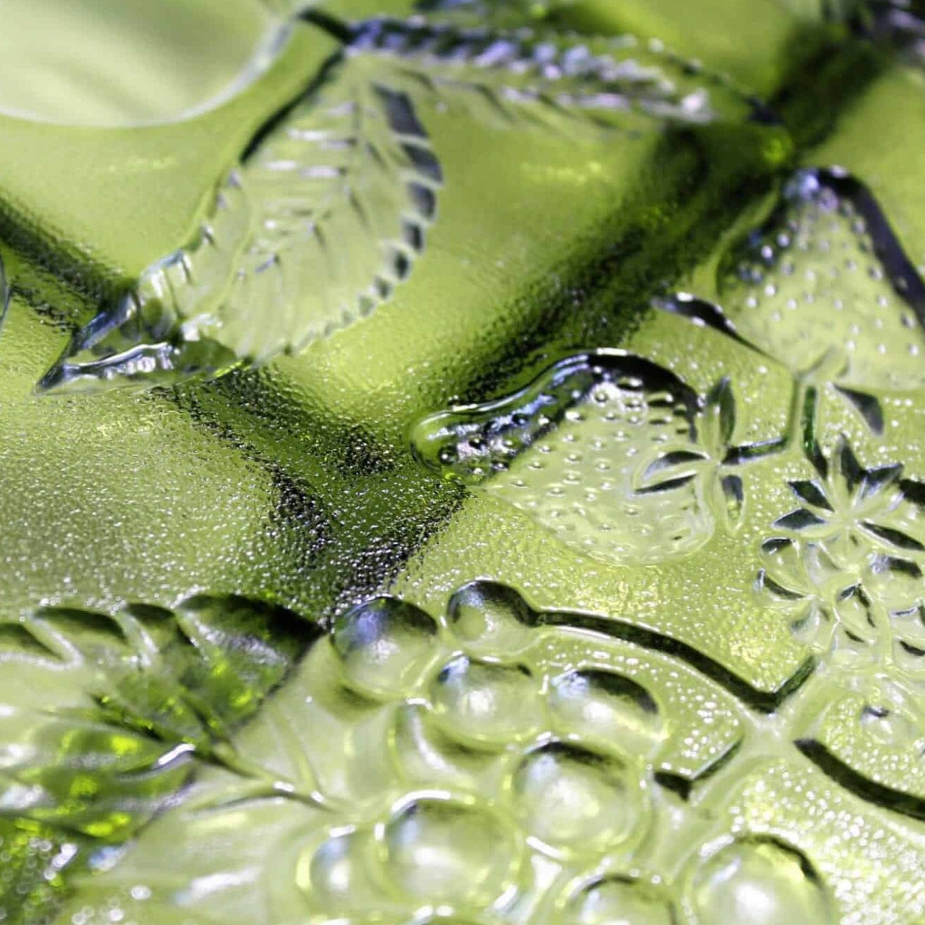 Divided Serving Tray, Indiana Glass, Fruits Avocado Green, Vintage, SOLD