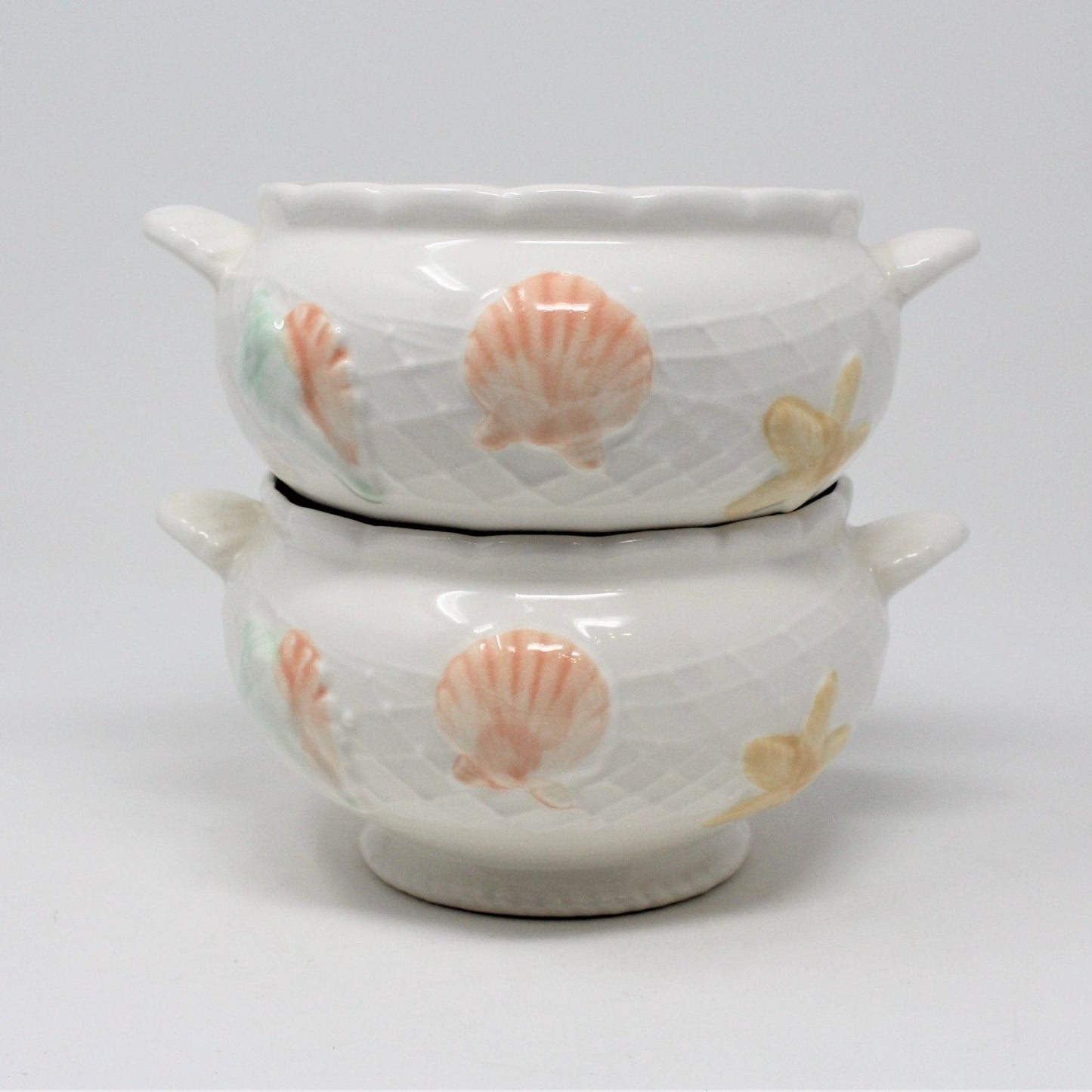 Soup Bowls, Himark, Sea Catch, Ceramic, Set of 2, Japan, Vintage
