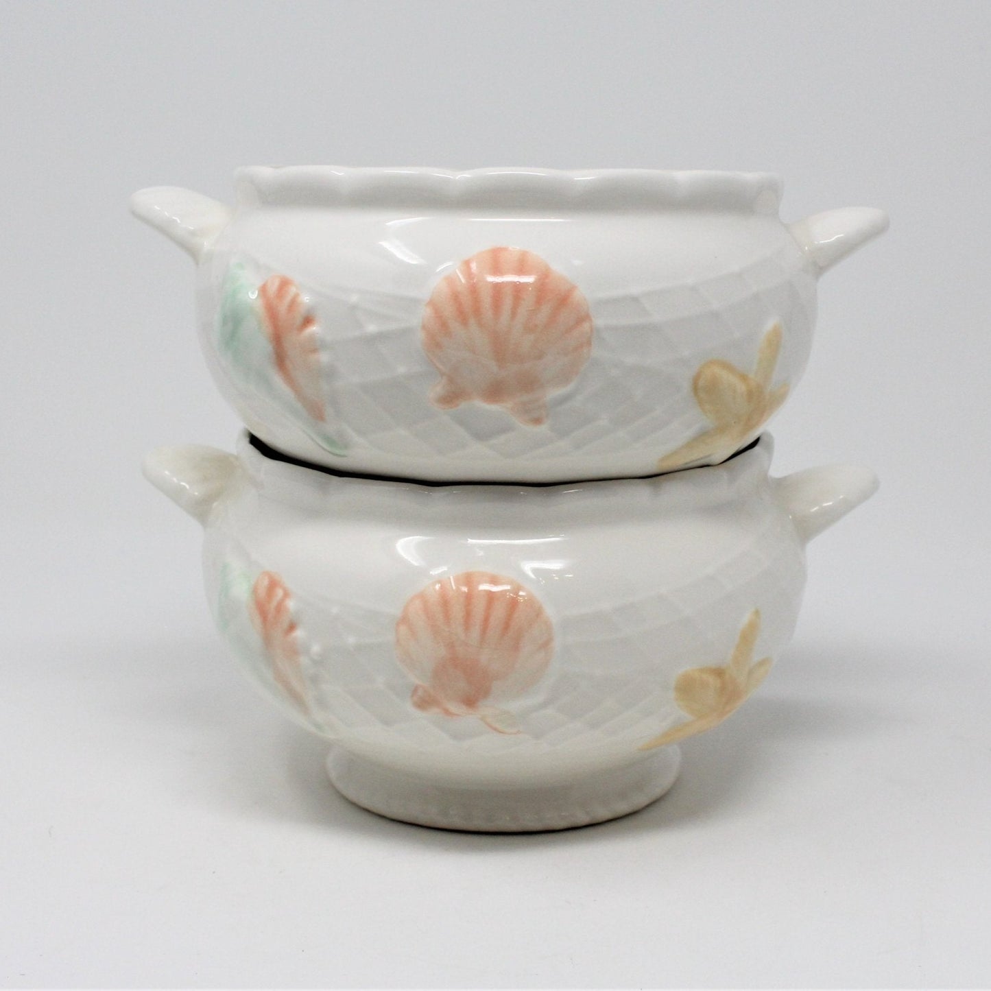 Soup Bowls, Himark, Sea Catch, Ceramic, Set of 2, Japan, Vintage