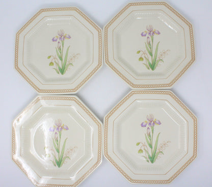 Dessert / Salad Plates, NIKKO, Spring Bouquet - Iris, Set of 4, Vintage