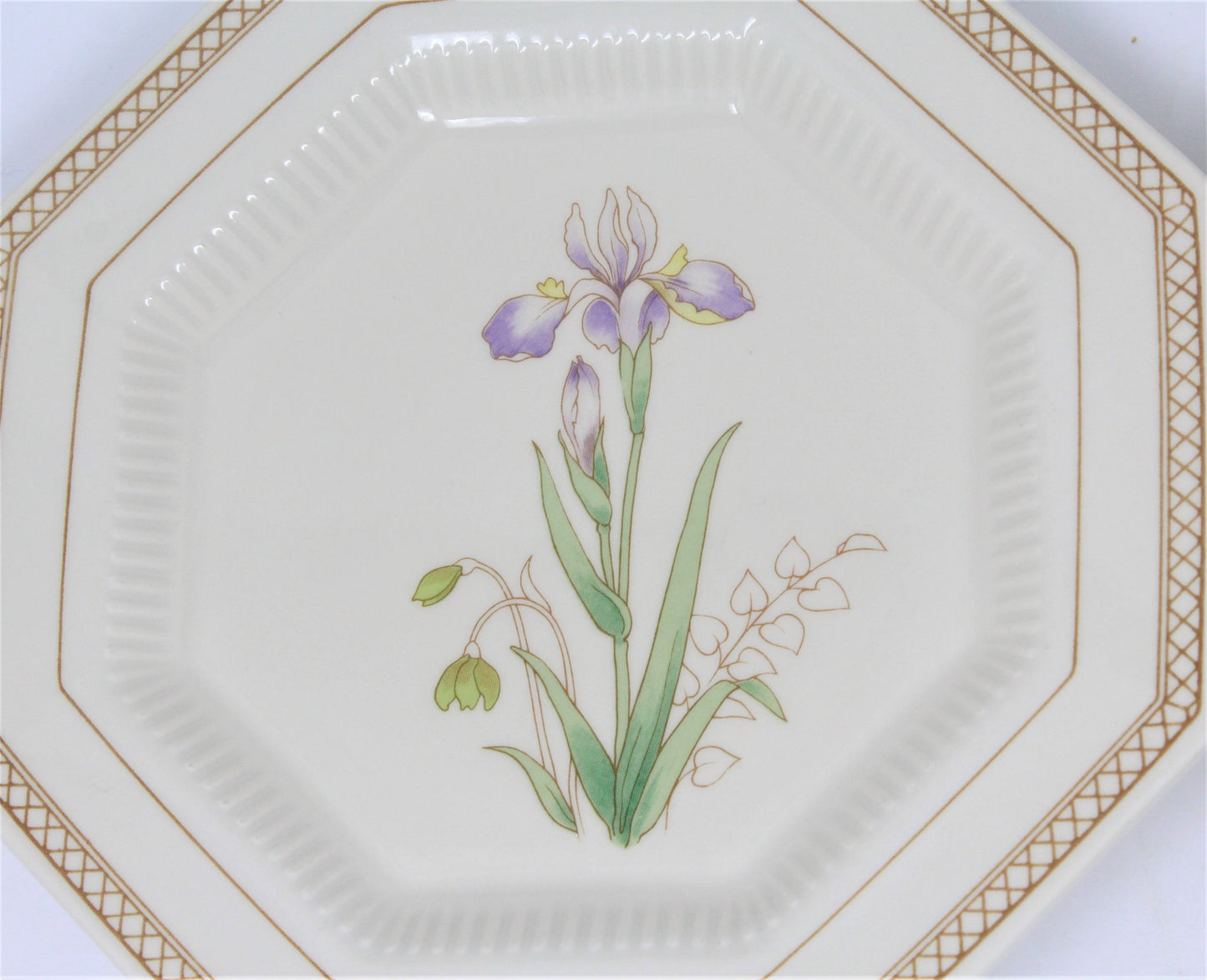 Dessert / Salad Plates, NIKKO, Spring Bouquet - Iris, Set of 4, Vintage