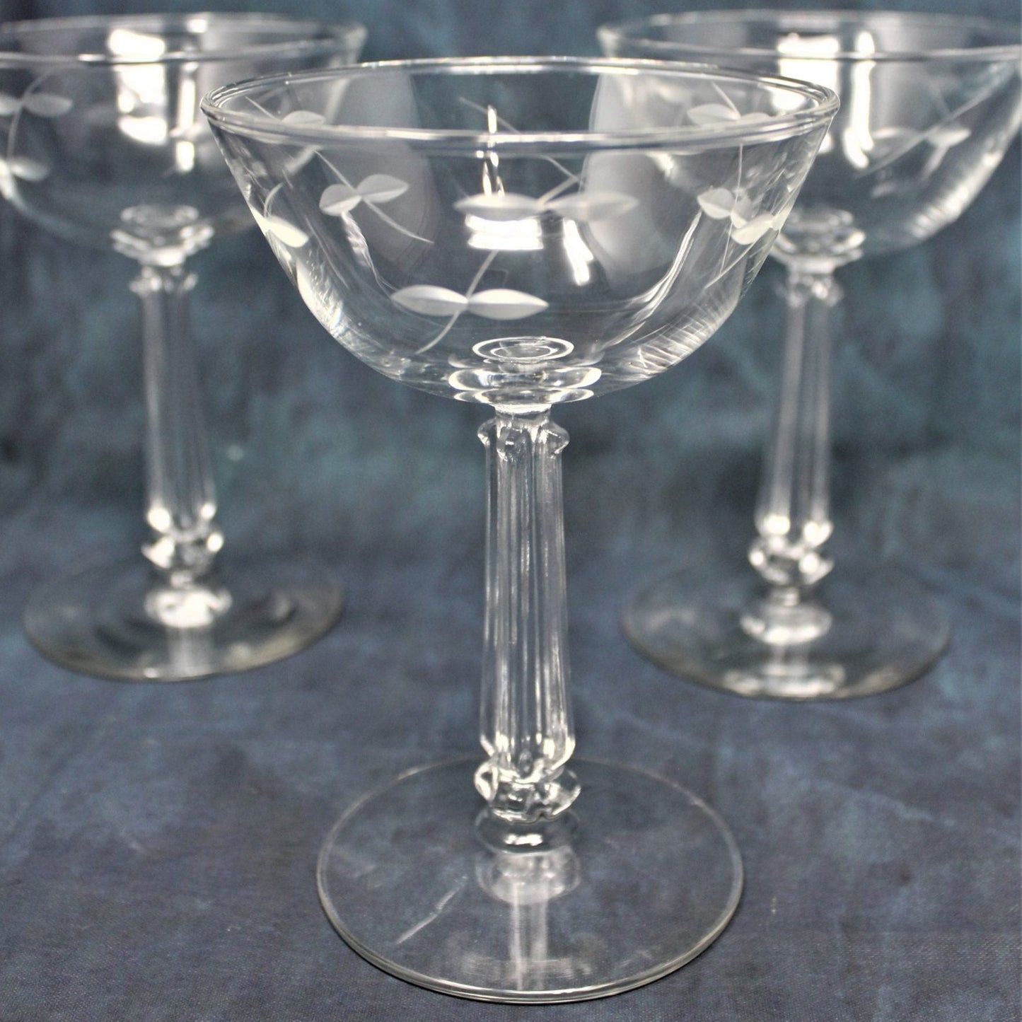 Champagne / Tall Sherbet, Libbey 3002-1, Blown Glass, Set of 5, Vintage