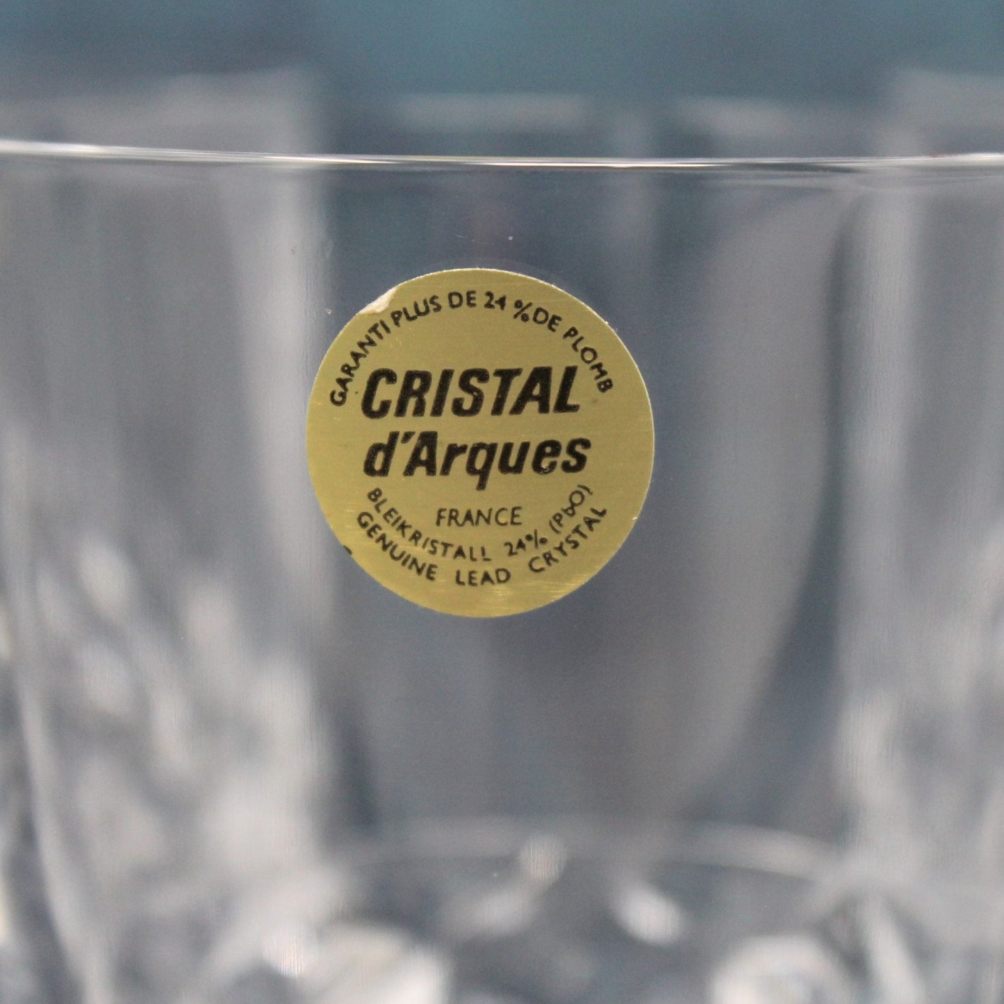 Water Goblets, Cristal d'Arques, Diamond, Set of 6, France, Vintage. SOLD