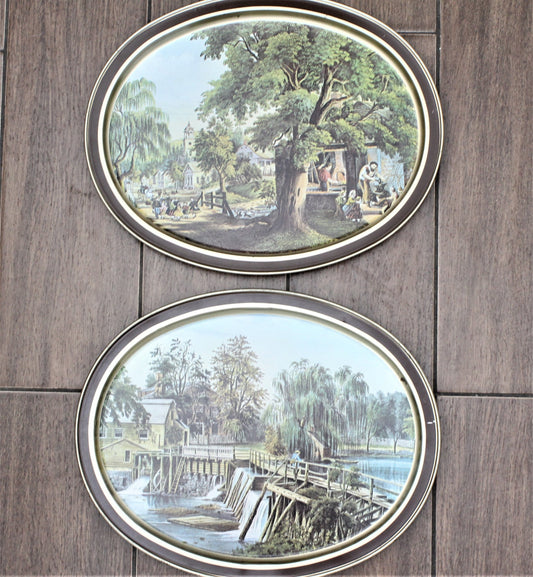 Vintage Metal/Tin Trays from Sunshine Biscuits, set of 2