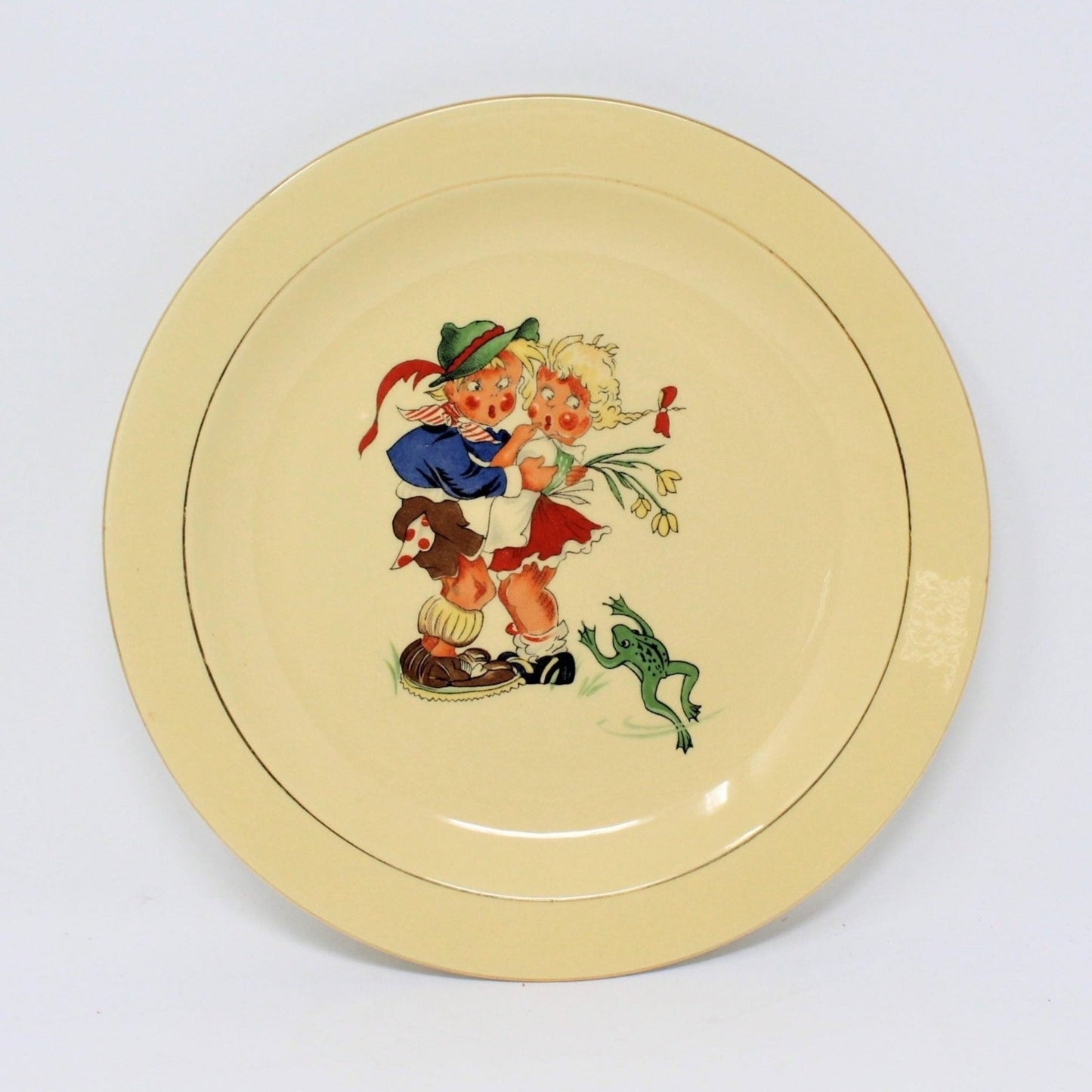 Child Dinnerware Set, Figgjo Flint, FIG6 Children and Frog, (3 Pcs),Vintage RARE