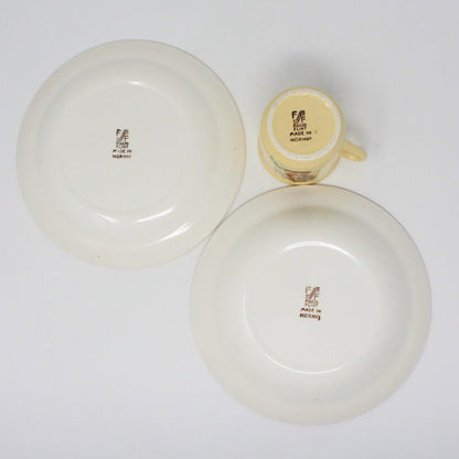 Child Dinnerware Set, Figgjo Flint, FIG6 Children and Frog, (3 Pcs),Vintage RARE