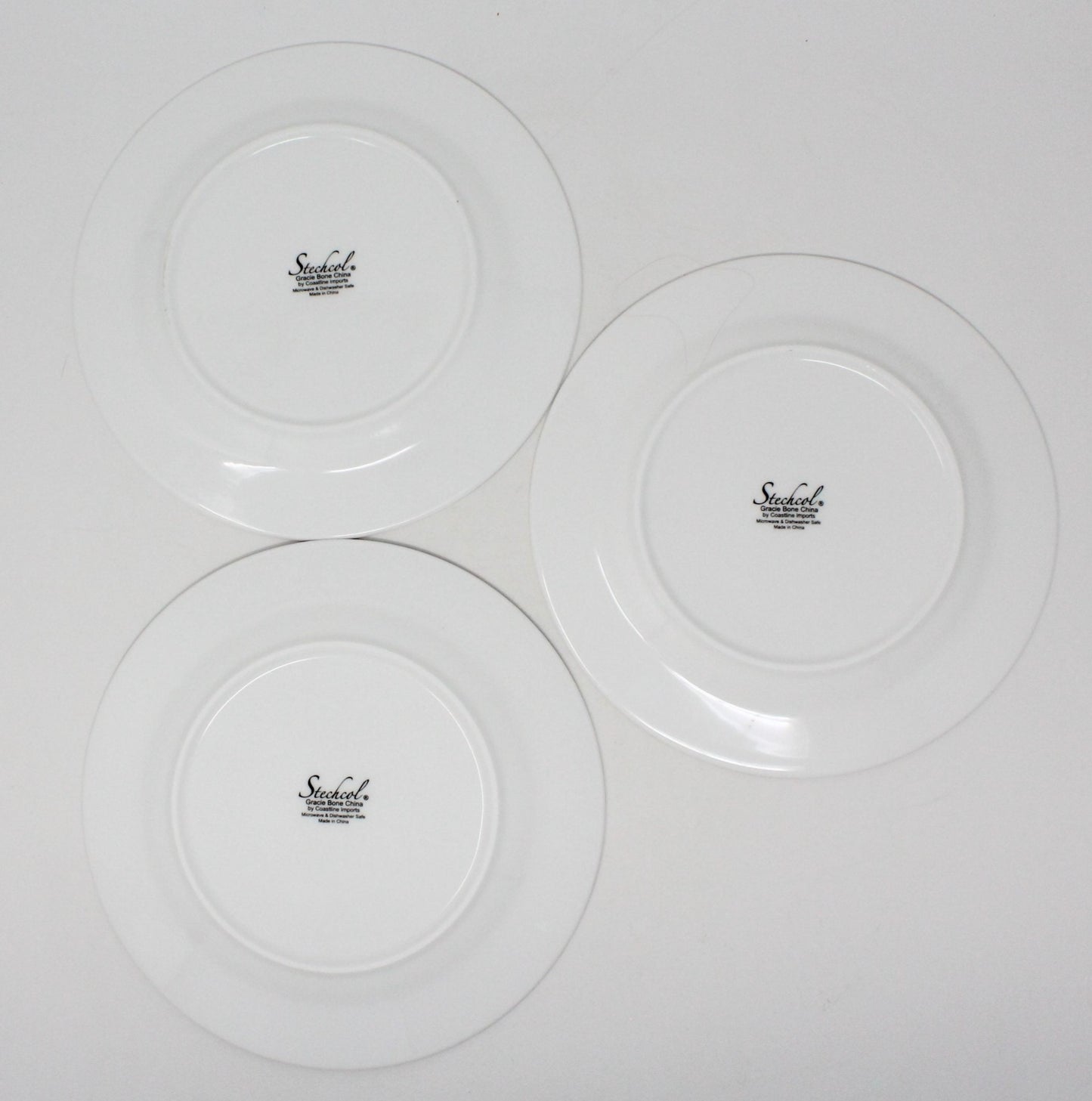 Dessert / Salad Plates, Stechcol, Holiday Tartan with Bird, Bone China, Set of 3