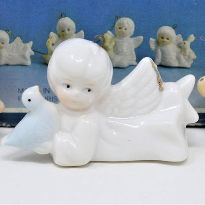 Ornaments, Miniature Angels, Set of 4, Bone China, Vintage