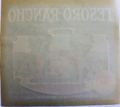 Crate Label, Tesoro Rancho Sunkist Oranges, Original Lithograph, 1930's, NOS, Vintage