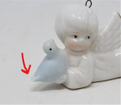 Ornaments, Miniature Angels, Set of 4, Bone China, Vintage
