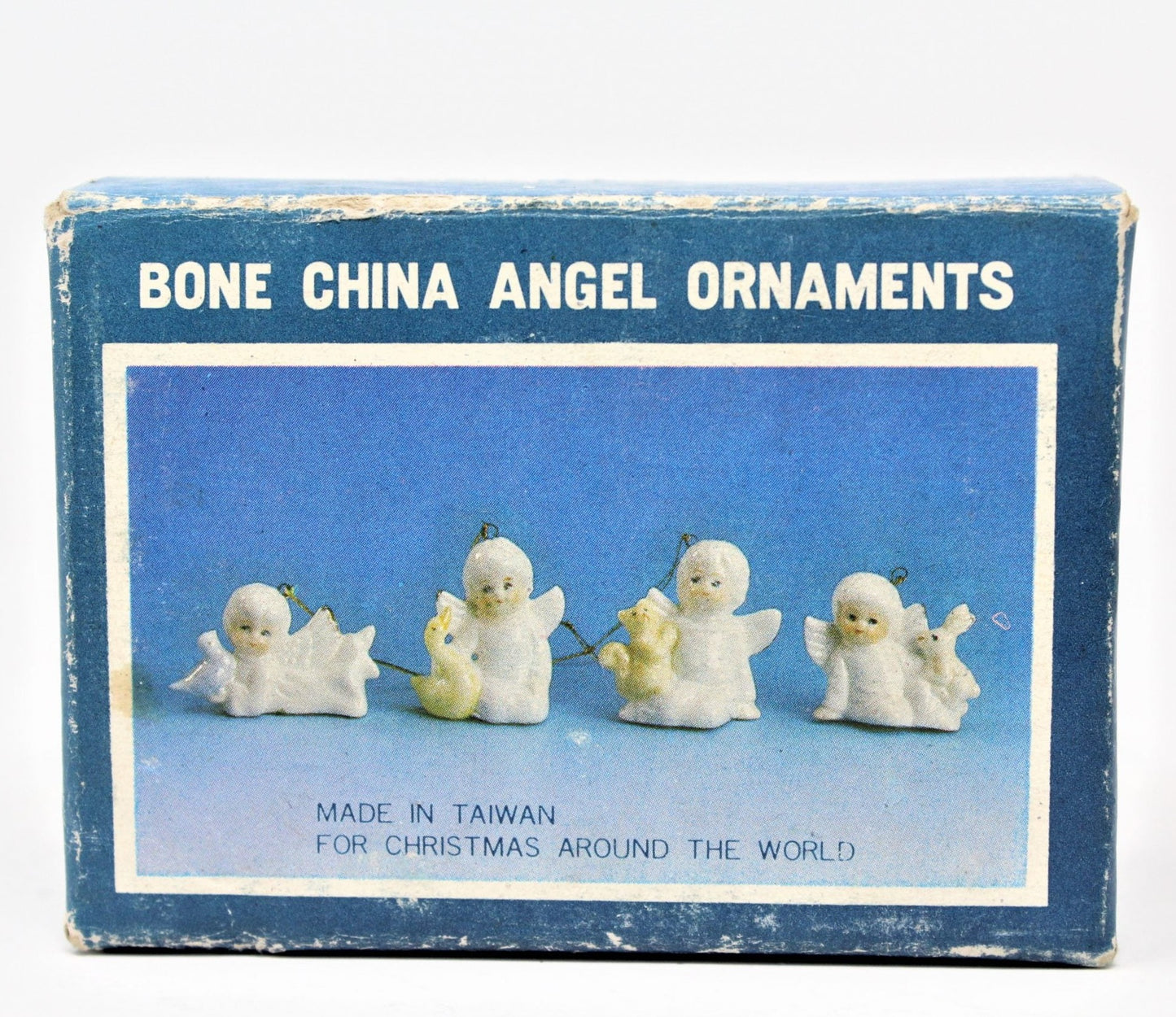Ornaments, Miniature Angels, Set of 4, Bone China, Vintage