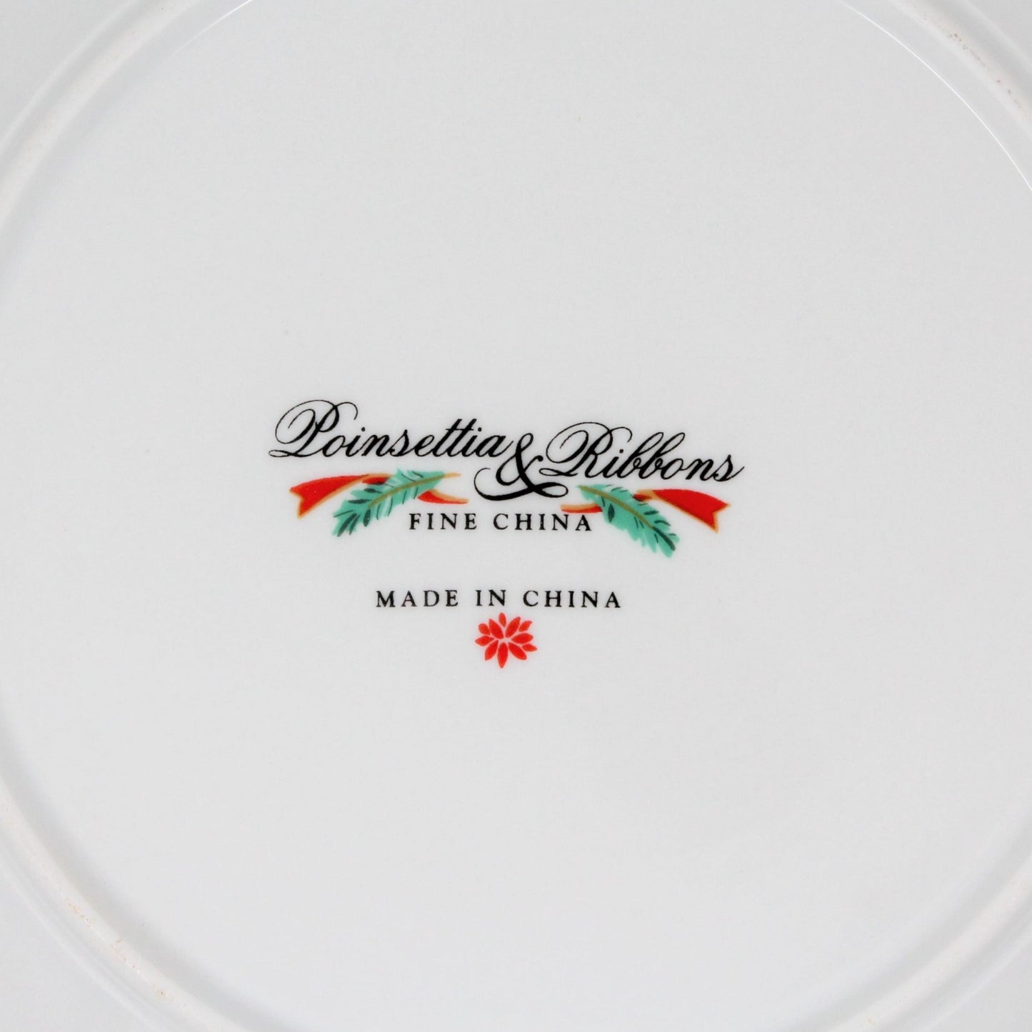 Dinnerware, Tienshan Fairfield, Poinsettia & Ribbons, 16 Pcs, Vintage, SOLD