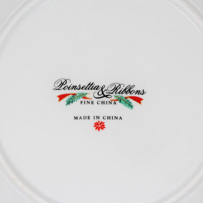 Dinnerware, Tienshan Fairfield, Poinsettia & Ribbons, 16 Pcs, Vintage, SOLD