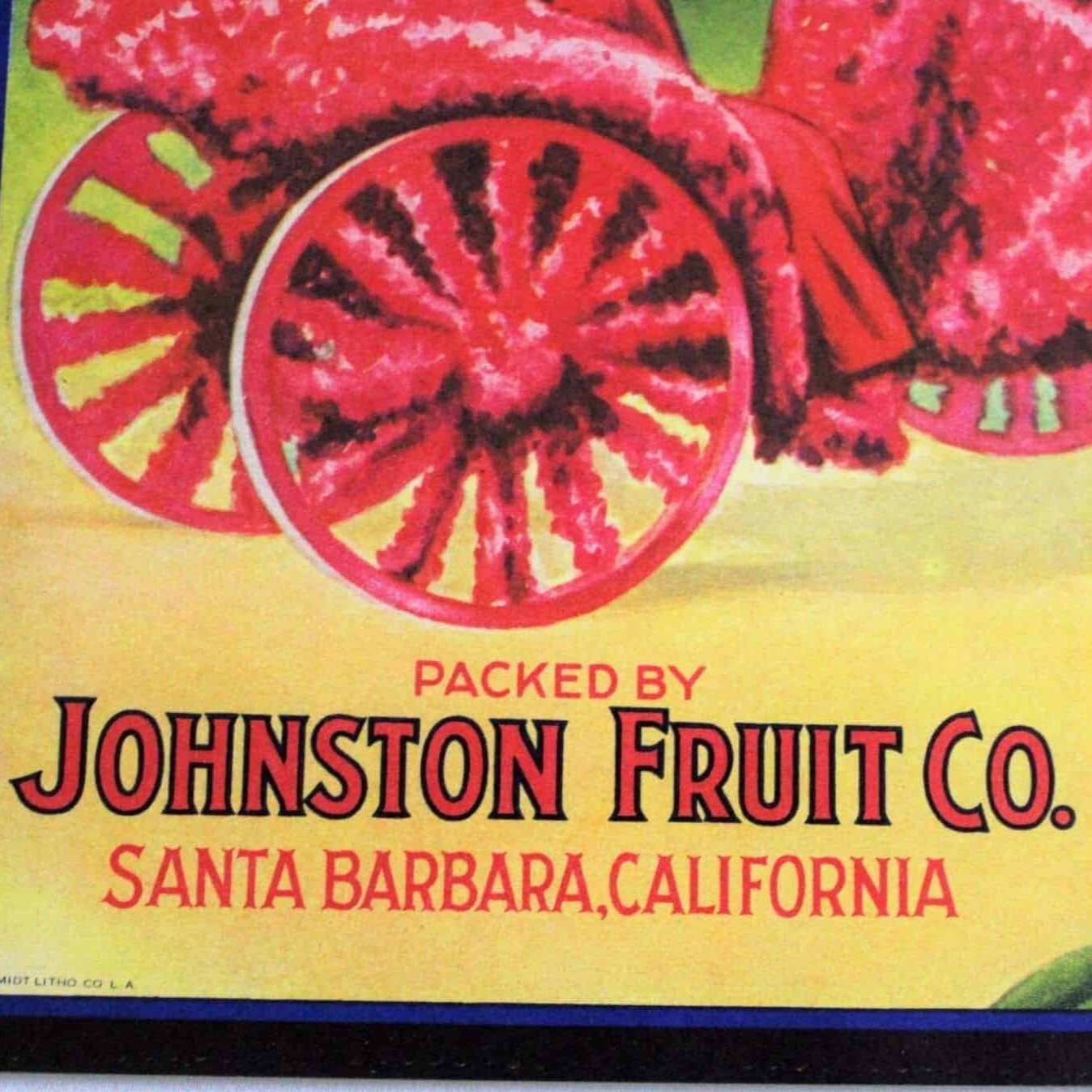 Crate Label, Festival Lemons Johnston Fruit Co, Original Lithograph, NOS, Vintage