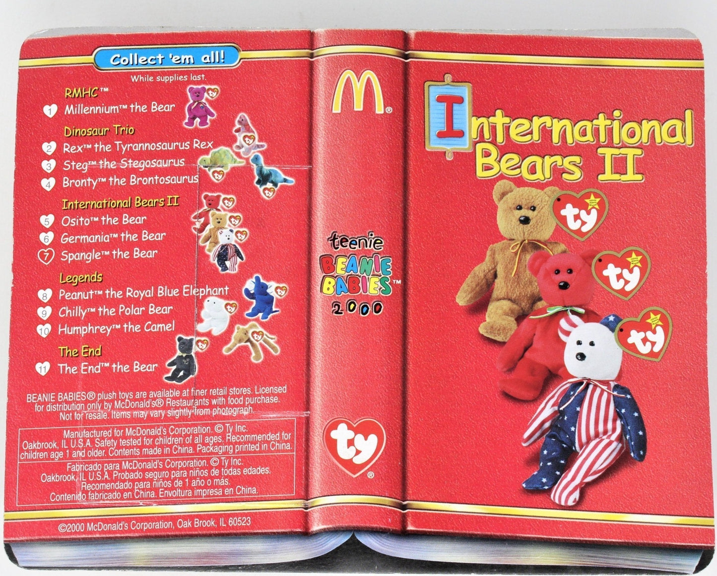 Beanie Babies, McDonald's International Bear, Spangle the Bear, 1999 NIB