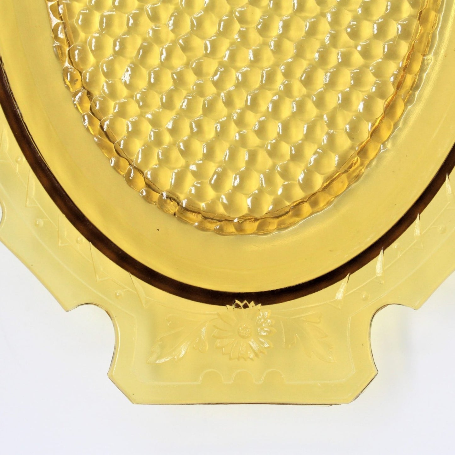 Serving Platter, Atterbury & Co, Amber Glass, EAPG Antique