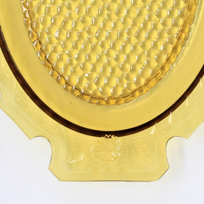 Serving Platter, Atterbury & Co, Amber Glass, EAPG Antique