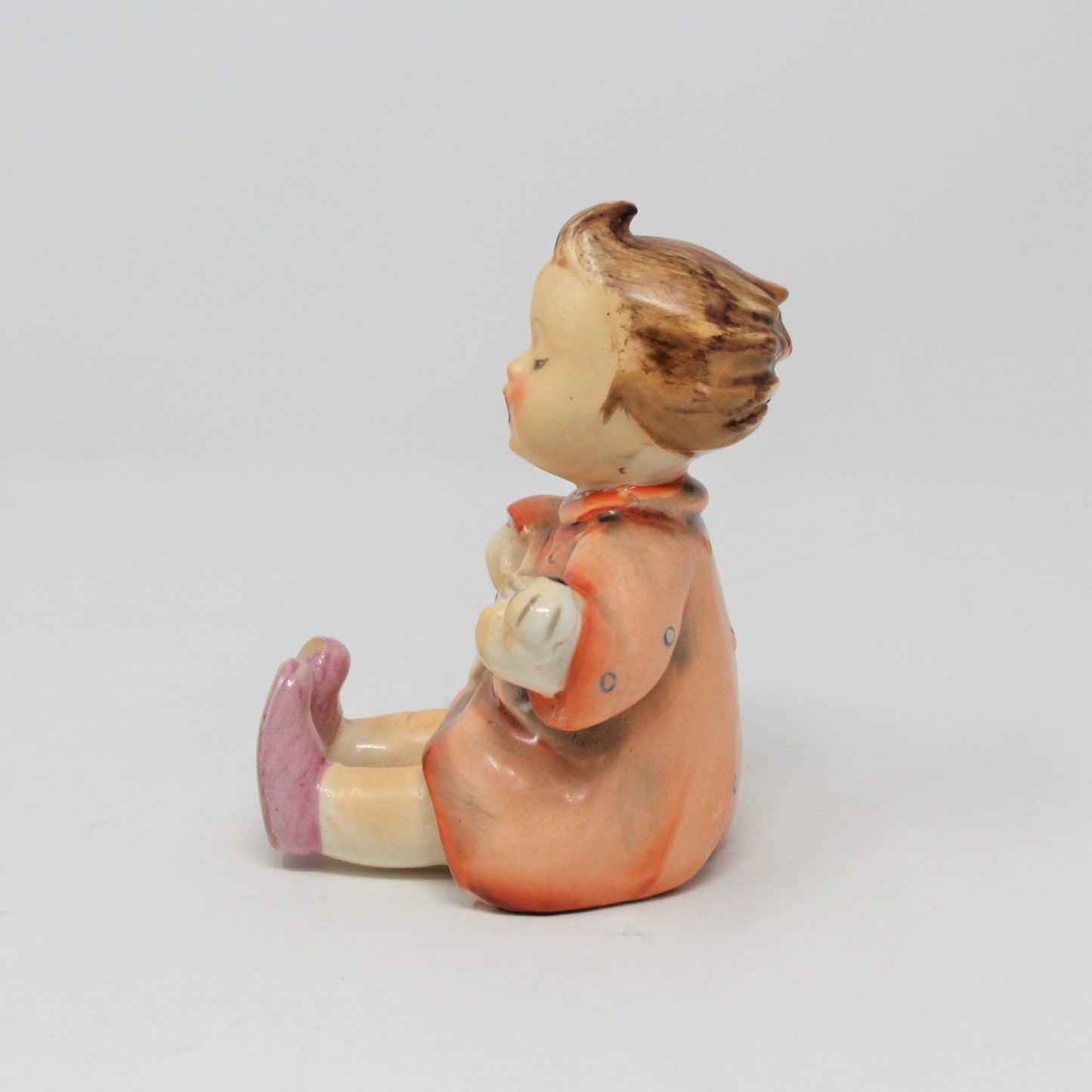 Figurine, Girl Playing Banjo, Hummel Style, Akiyama Japan, Vintage