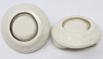 Candle Holders, Doves and Roses Tealight, Set of 2, Ceramic