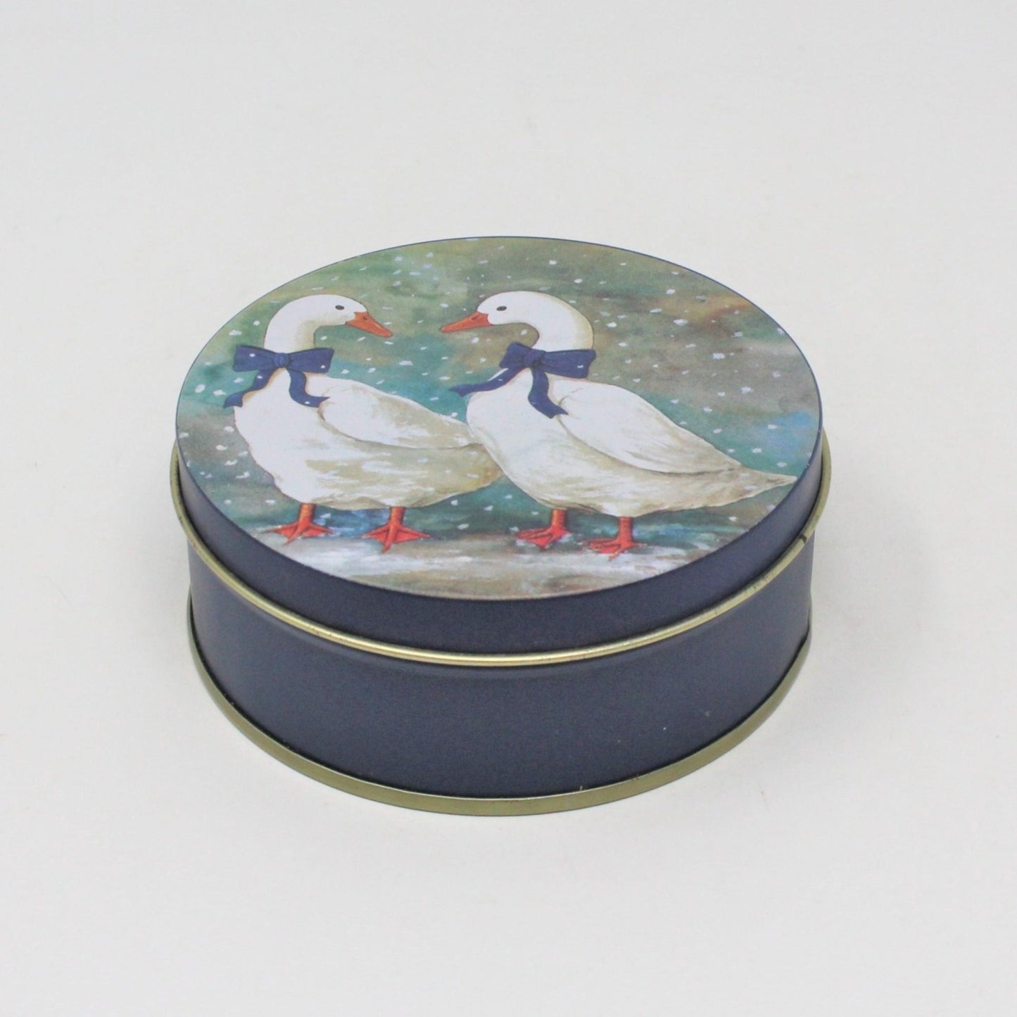 Coasters, J.S.N.Y., Blue Bow Geese in Box, Tin, Vintage