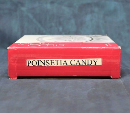 Candy Dish, Studio Nova, Gilded Poinsettia, Round Tray in Box, Vintage
