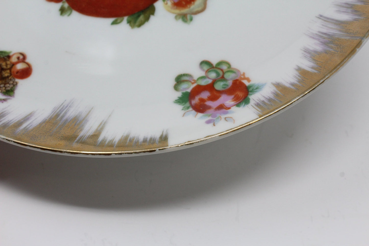 Cake Stand, Napco, Fruit Orchard, Brushed Gold, Vintage