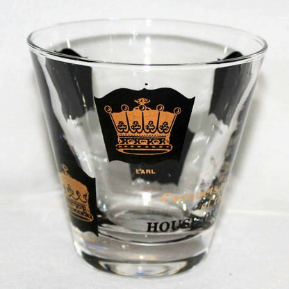 Whiskey Neat Glasses, Libbey, Coronets of Peers House of Lords, Set of 2, Vintage