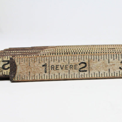 Carpenter Wood Folding Ruler, Revere, Vintage Primitive, SOLD