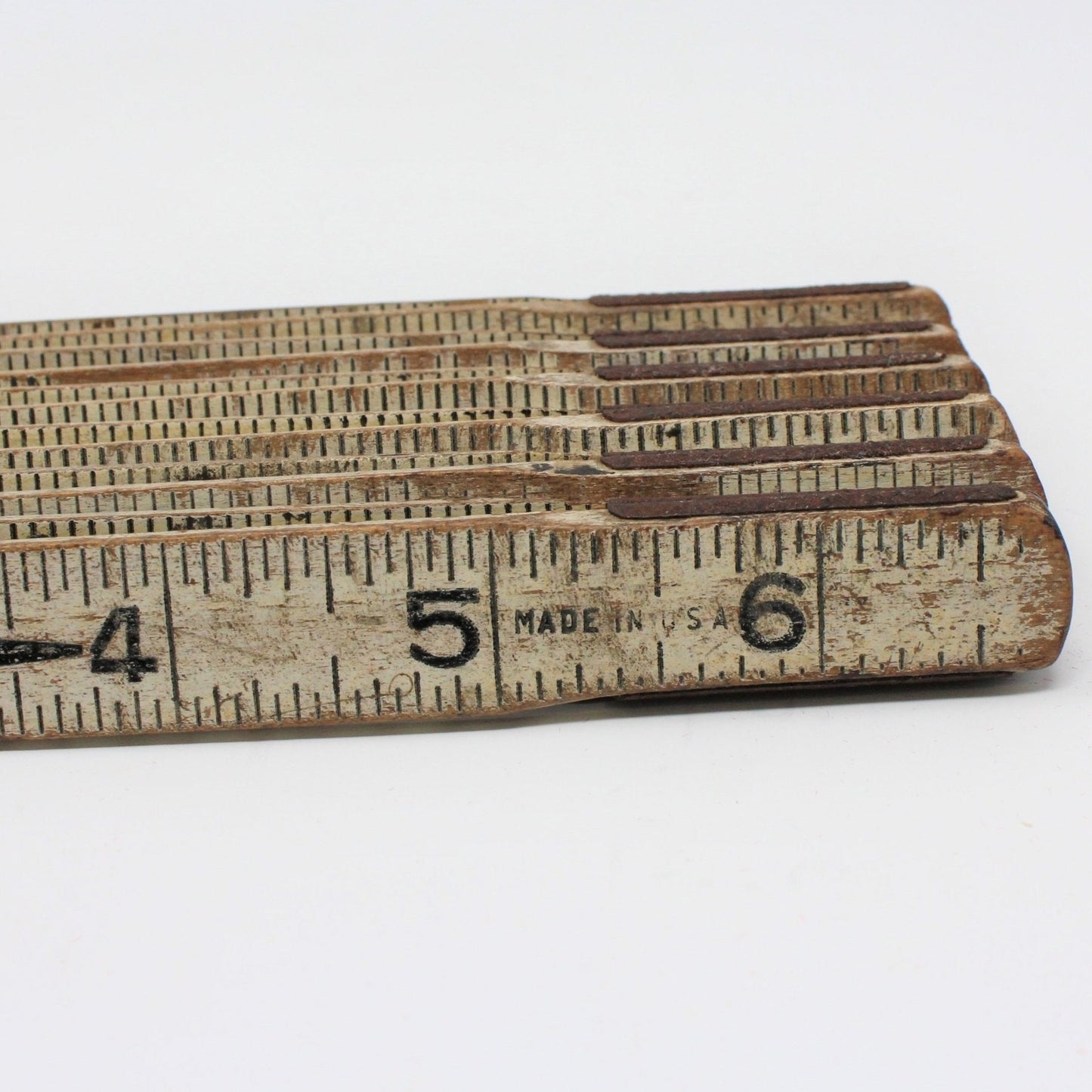 Carpenter Wood Folding Ruler, Revere, Vintage Primitive