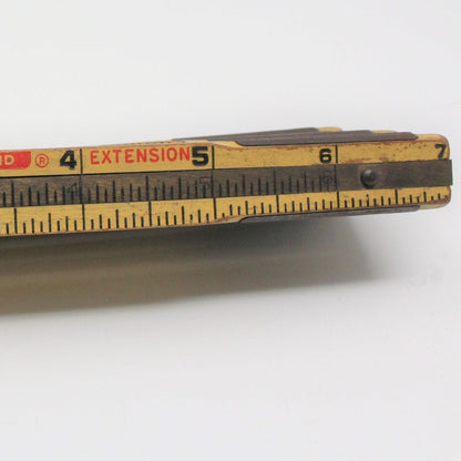 Carpenter Wood Folding Ruler, Lufkin Red End, Vintage USA