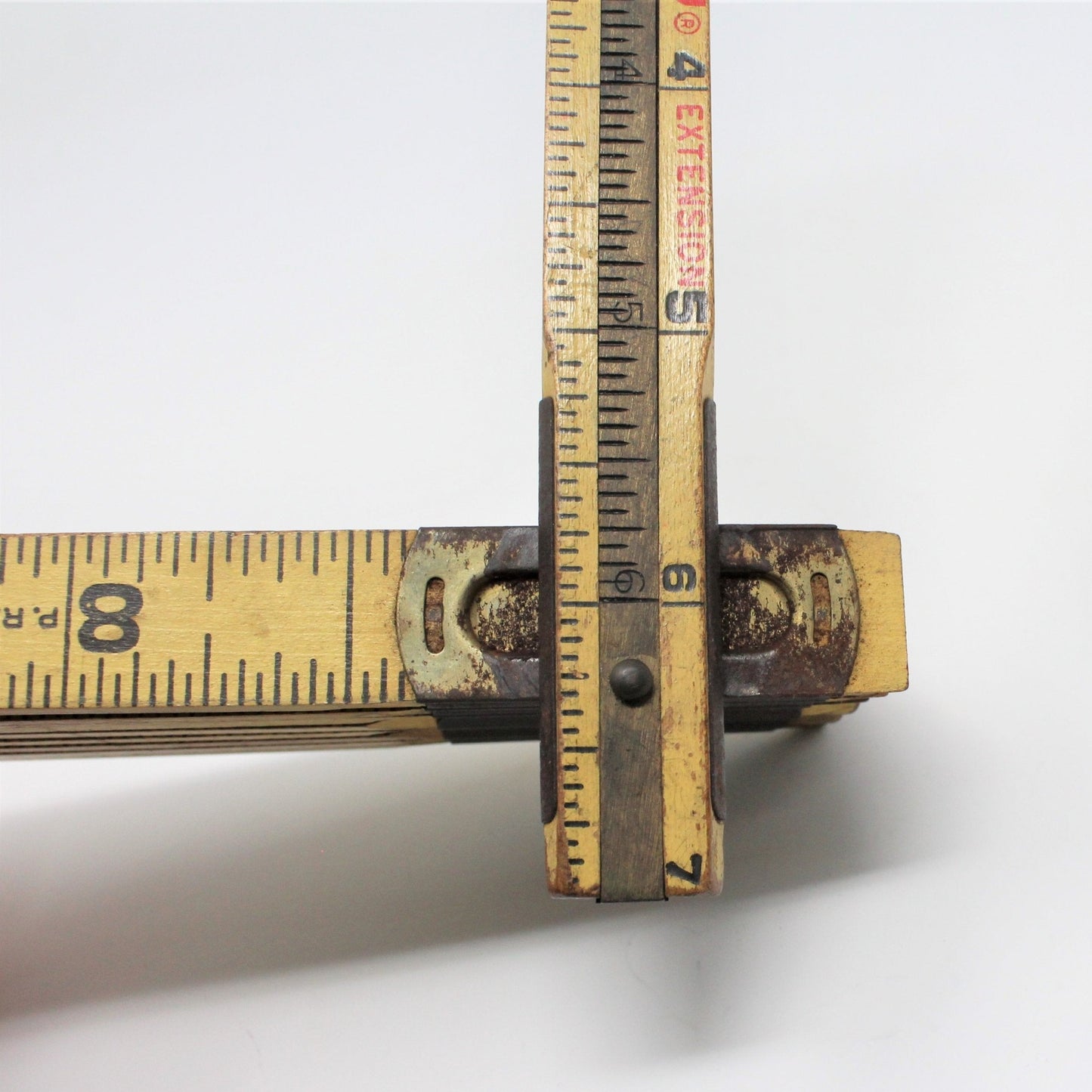 Carpenter Wood Folding Ruler, Lufkin Red End, Vintage USA