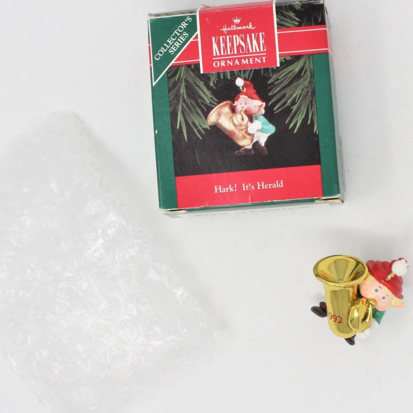 Ornaments, Hallmark, Elf with Tuba, Hark It's Herald, 1992