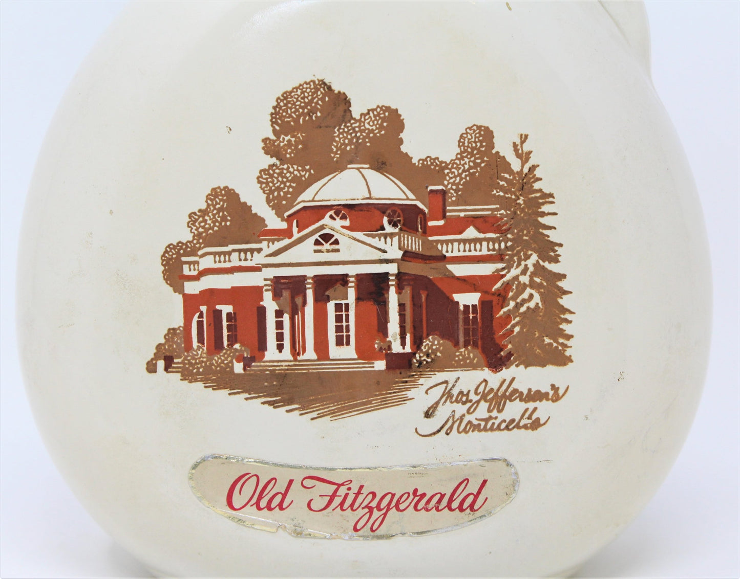 Decanter with Stopper, Old Fitzgerald Flagship 1849, Monticello, Vintage 1968