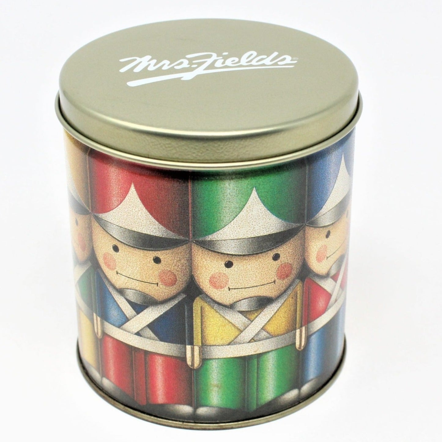 Gift Tin / Cookie Tin, Toy Soldiers, Mrs. Field's, Olive Can Co, Vintage