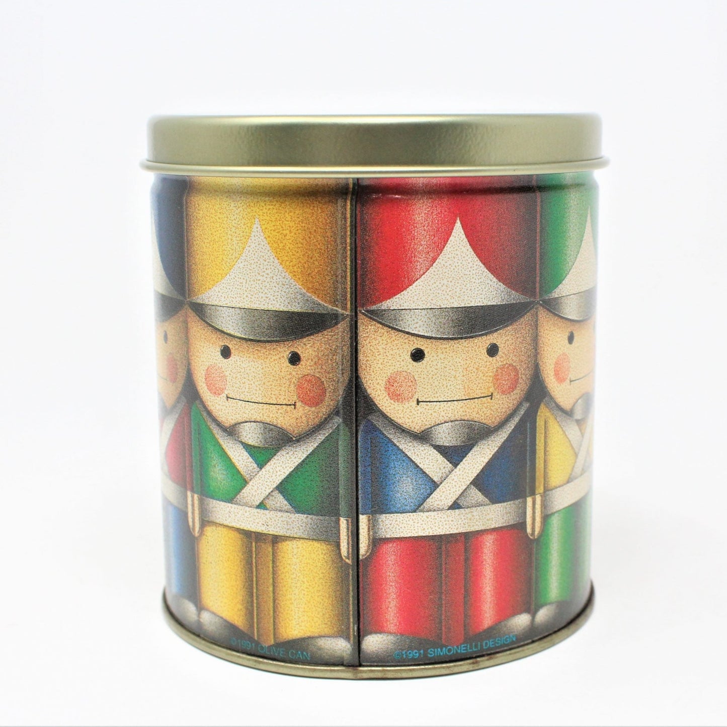 Gift Tin / Cookie Tin, Toy Soldiers, Mrs. Field's, Olive Can Co, Vintage