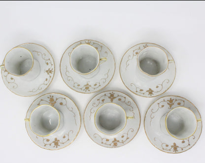 Chocolate Set, Imperial Nippon Moriage Gilded Floral, 14 Pcs. Antique