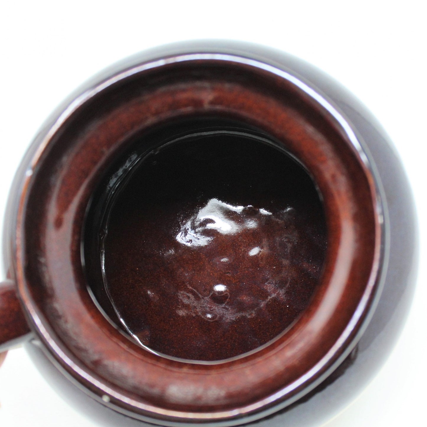 Crock / Bean Pot, RRP Pottery, Brown & Beige, Single Handle, 4QT, Vintage, SOLD