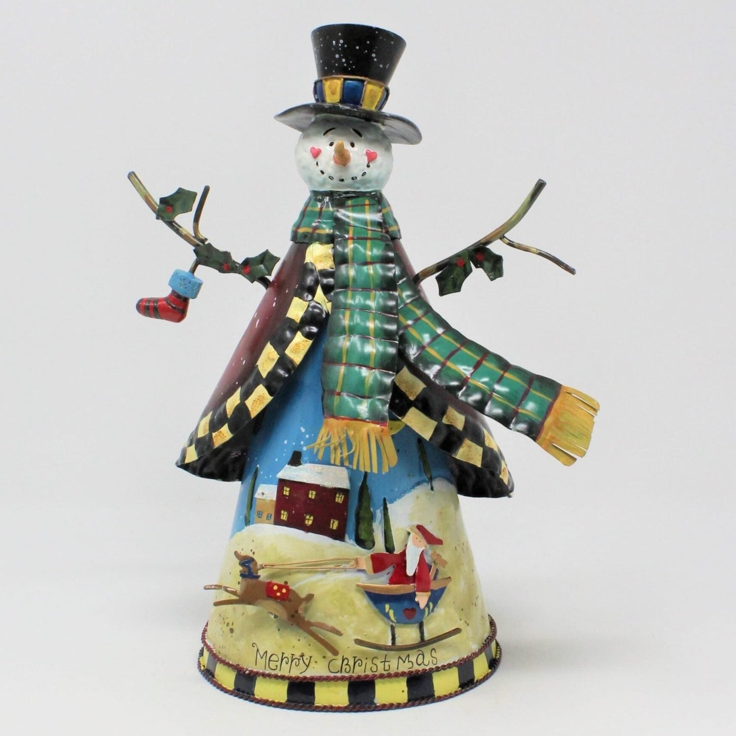 Figurine, Snowman Tin/Metal Christmas, Country Primitive, Vintage