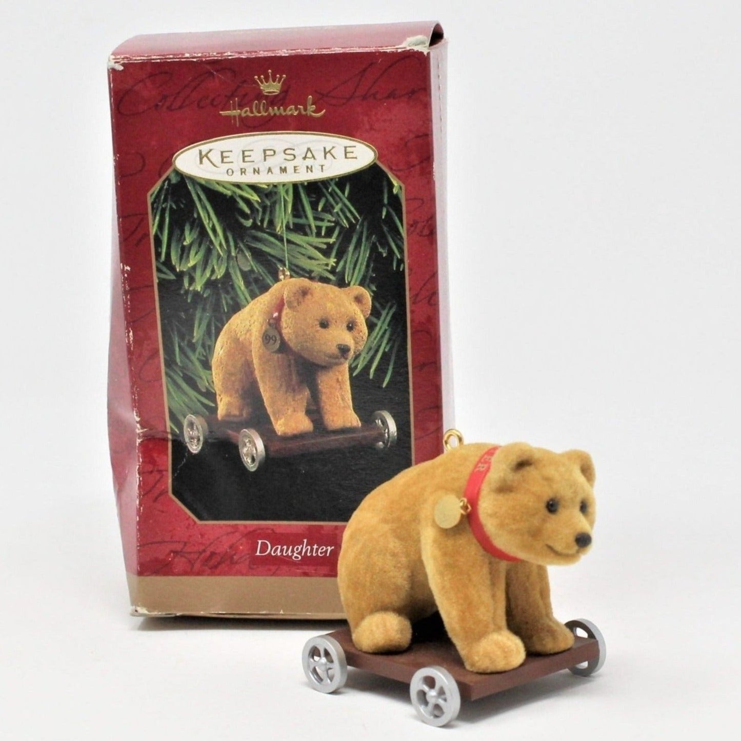 Ornament, Hallmark, Daughter, Bear Pull Toy, 1999