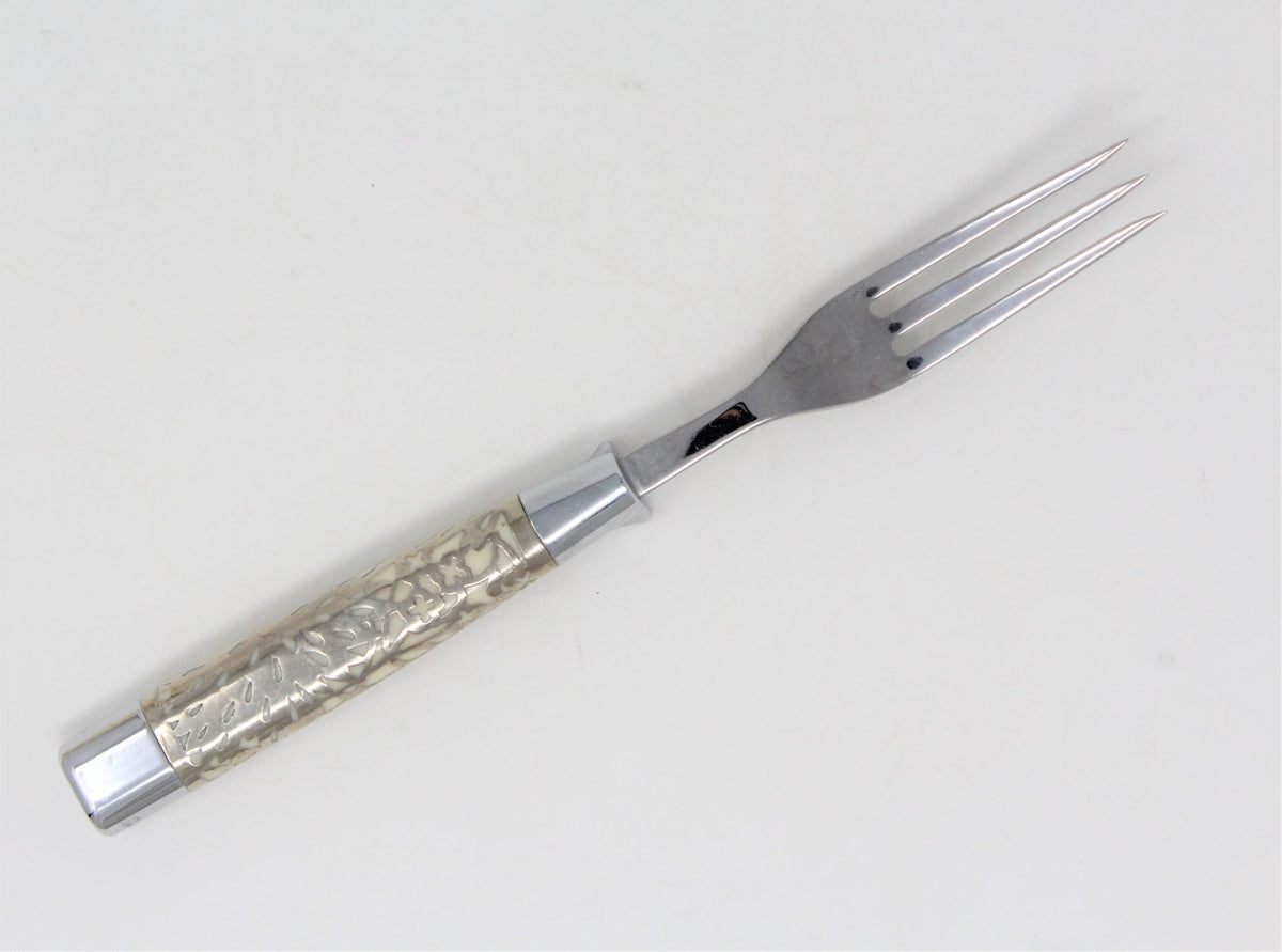 Steak Forks: Briddell Carvel Hall, Classic, Stainless with Silver-Tone Overlay Handles, Set of 8, Original Box, Crisfield MD USA, Vintage 1951 - SOLD