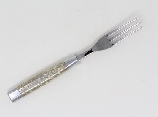 Steak Forks: Briddell Carvel Hall, Classic, Stainless with Silver-Tone Overlay Handles, Set of 8, Original Box, Crisfield MD USA, Vintage 1951 - SOLD