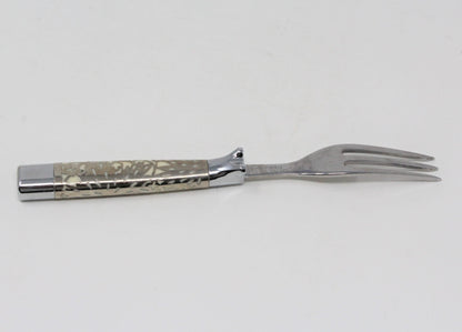 Steak Forks: Briddell Carvel Hall, Classic, Stainless with Silver-Tone Overlay Handles, Set of 8, Original Box, Crisfield MD USA, Vintage 1951 - SOLD